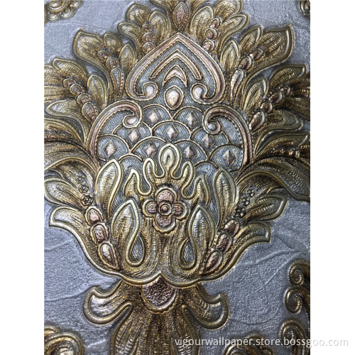 vinyl Emboss Waterproof wallpaper for wallcovering